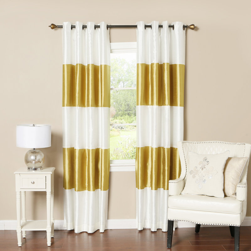 Best Home Fashion, Inc. Grommet Striped Blackout Thermal Curtain Panels